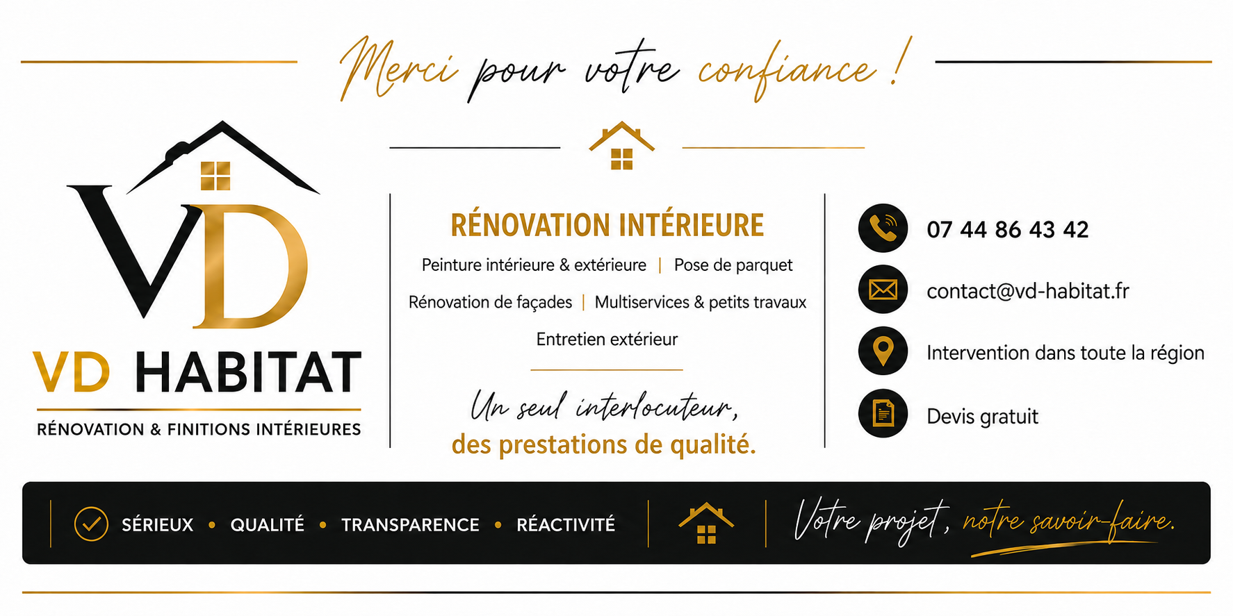 VD Habitat, entreprise de rénovation et finitions intérieures